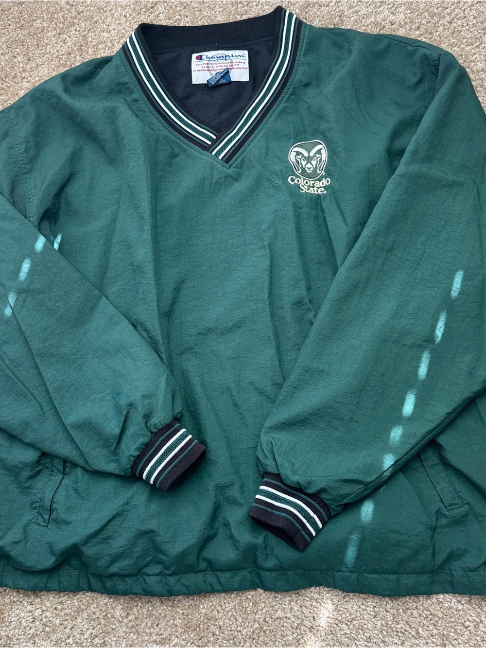Champion Green Colorado State Pullover Windbreaker